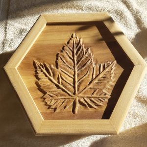 Hand-Carved Maple Leaf Keepsake Box – Poplar Wood - Hand Carved Woodworking
